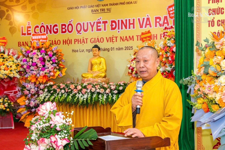 Thượng tọa Thích Thanh Dũng được suy cử đảm nhiệm Trưởng ban Trị sự GHPGVN TP.Hoa Lư nhiệm kỳ 2021-2026 sau khi TP.Hoa Lư được thành lập trên cơ sở sáp nhập H.Hoa Lư và TP.Ninh Bình Thượng tọa Thích Thanh Dũng được suy cử đảm nhiệm Trưởng ban Trị sự GHPGVN TP.Hoa Lư nhiệm kỳ 2021-2026 sau khi TP.Hoa Lư được thành lập trên cơ sở sáp nhập H.Hoa Lư và TP.Ninh Bình
