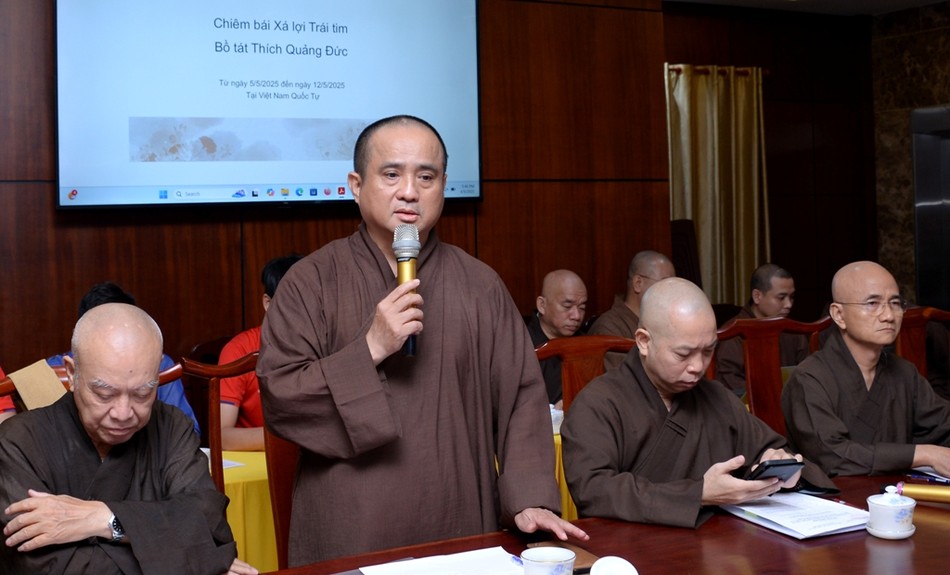 Thượng tọa Thích Tâm Hải thông tin về việc đề án cung rước, tôn trí chiêm bái Xá-lợi Trái tim Bồ-tát Thích Quảng Đức tại Việt Nam Quốc Tự