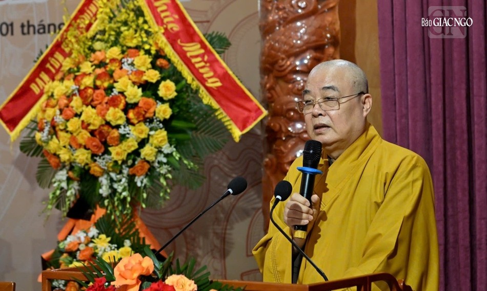 Trưởng lão Hòa thượng Thích Thanh Nhiễu phát biểu khai mạc Trưởng lão Hòa thượng Thích Thanh Nhiễu phát biểu khai mạc