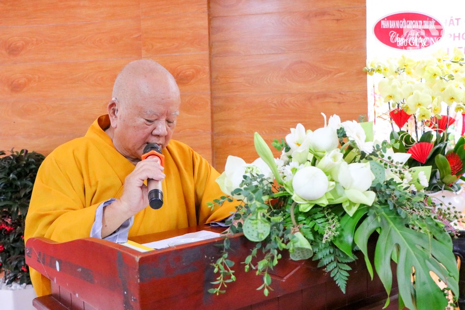 Hòa thương Thích Thiện Minh phát biểu khai mạc Hòa thương Thích Thiện Minh phát biểu khai mạc