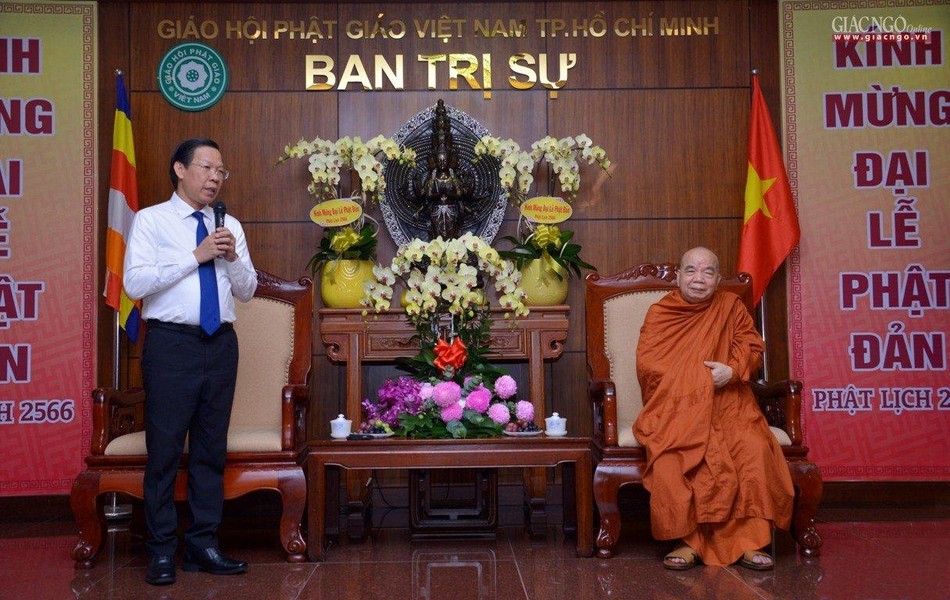Thay mặt Đảng bộ, Chính quyền và nhân dân thành phố, ông Phan Văn Mãi trân trọng gửi lời chúc mừng Phật đản PL.2566 đến chư tôn đức Ban Trị sự, Tăng Ni, Phật tử TP.HCM Thay mặt Đảng bộ, Chính quyền và nhân dân thành phố, ông Phan Văn Mãi trân trọng gửi lời chúc mừng Phật đản PL.2566 đến chư tôn đức Ban Trị sự, Tăng Ni, Phật tử TP.HCM