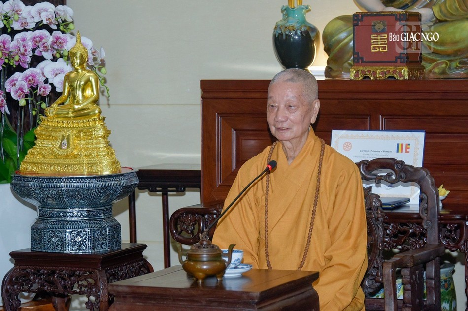 Ngài nhắc lại những nhân duyên liên hệ giữa Phật giáo Việt Nam và Hội Liên hữu Phật giáo thế giới từ những ngày đầu thành lập