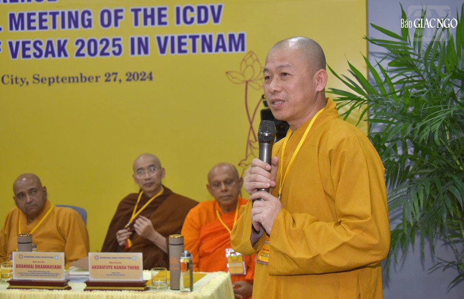 Thượng tọa Thích Minh Nhẫn, Ủy viên Thư ký Hội đồng Trị sự thông tin về cuộc thi biểu tượng của Đại lễ