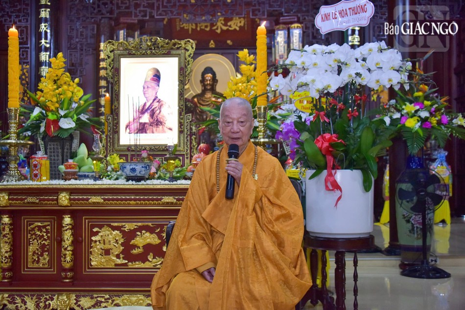 Dịp này, Đức Pháp chủ GHPGVN nhắc lại những dấu ấn, cảm nhận sâu sắc về hạnh nguyện của Đại lão Hòa thượng nguyên Viện trưởng Viện Hóa đạo GHPGVN, Đệ nhất Chủ tịch Hội đồng Trị sự GHPGVN, bậc Thầy của nhiều thế hệ Tăng Ni, Phật tử