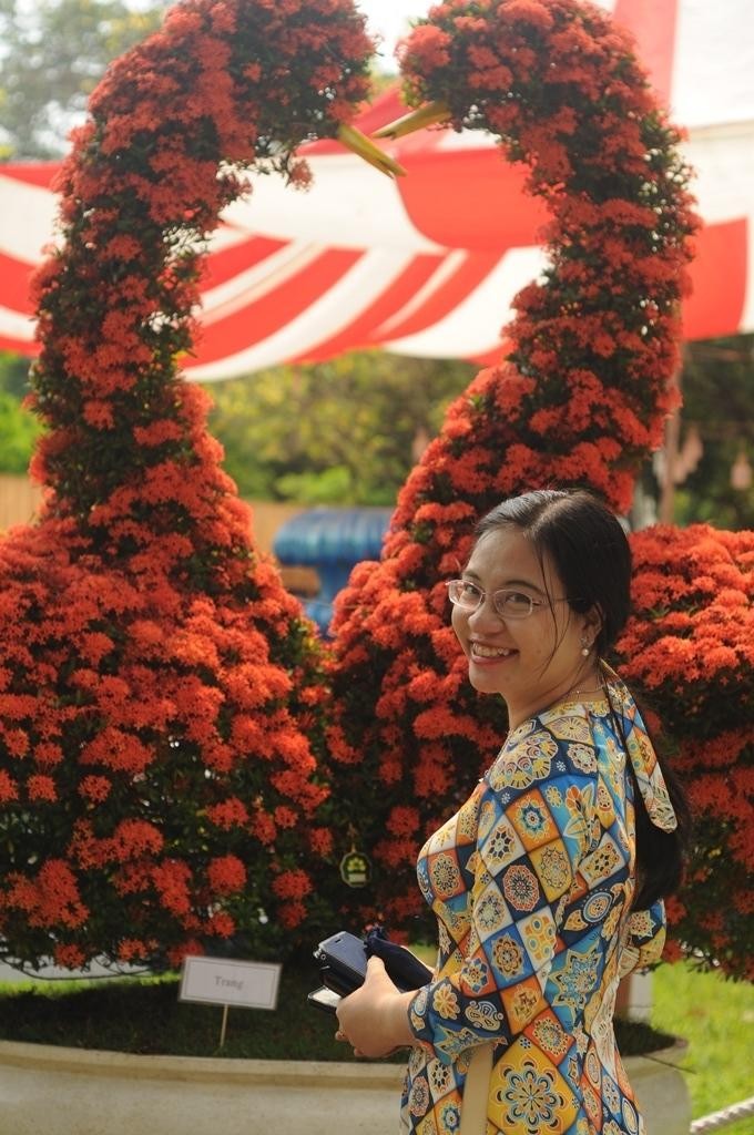 Tác giả và nụ cười mùa xuân - Ảnh: TGCC