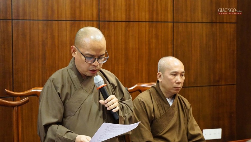 Đại đức Thích Thiện Châu báo cáo hoạt động Phật sự năm 2020, phương hướng năm 2021