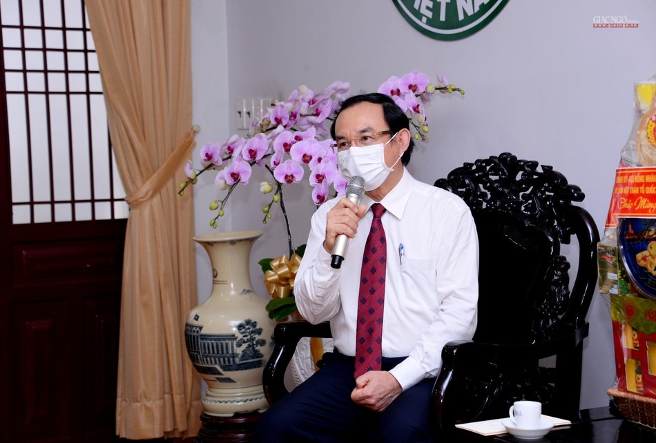 Bí thư Thành ủy Nguyễn Văn Nên đã chúc Tết đến Hòa thượng Chủ tịch Hội đồng Trị sự quý Hoà thượng, Thượng tọa, Đại đức Tăng Ni, toàn thể Phật tử Bí thư Thành ủy Nguyễn Văn Nên đã chúc Tết đến Hòa thượng Chủ tịch Hội đồng Trị sự quý Hoà thượng, Thượng tọa, Đại đức Tăng Ni, toàn thể Phật tử