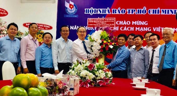 Hội Nhà báo TP.HCM trong Kỷ niệm 95 năm Ngày Báo chí Cách mạng VN (2020) - Ảnh: C.L