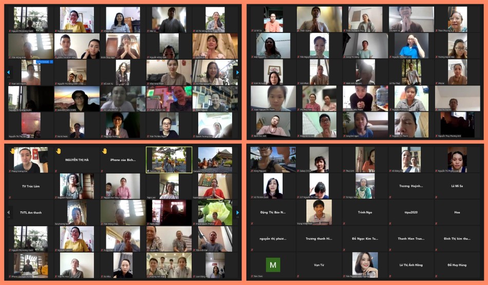 340 Phật tử các nơi tham gia khóa tu thiền online - Ảnh: QÂTV 340 Phật tử các nơi tham gia khóa tu thiền online - Ảnh: QÂTV