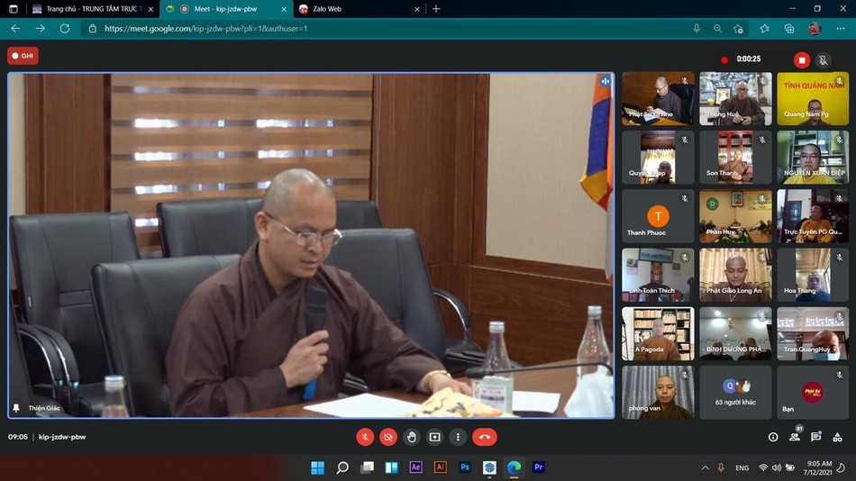 Đại đức Thích Nguyên Chính, Trợ lý Tổng Thư ký Hội đồng Trị sự tại hội nghị - Ảnh: BTC
