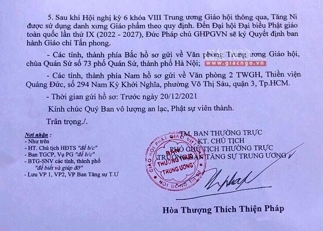Văn bản do Hòa thượng Thích Thiện Pháp ấn ký ngày hôm nay 21-9-2021 Văn bản do Hòa thượng Thích Thiện Pháp ấn ký ngày hôm nay 21-9-2021