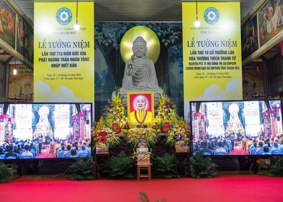 Tưởng niệm Đức Phật hoàng Trần Nhân Tông; tưởng niệm lần thứ 10 cố Trưởng lão Hòa thượng Thích Thanh Tứ Tưởng niệm Đức Phật hoàng Trần Nhân Tông; tưởng niệm lần thứ 10 cố Trưởng lão Hòa thượng Thích Thanh Tứ