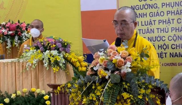 Hòa thượng Thích Hồng Thiện phát biểu khai mạc