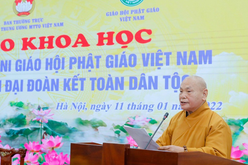 Hòa thượng Thích Thiện Nhơn phát biểu khai mạc - Ảnh: M.Ân Hòa thượng Thích Thiện Nhơn phát biểu khai mạc - Ảnh: M.Ân
