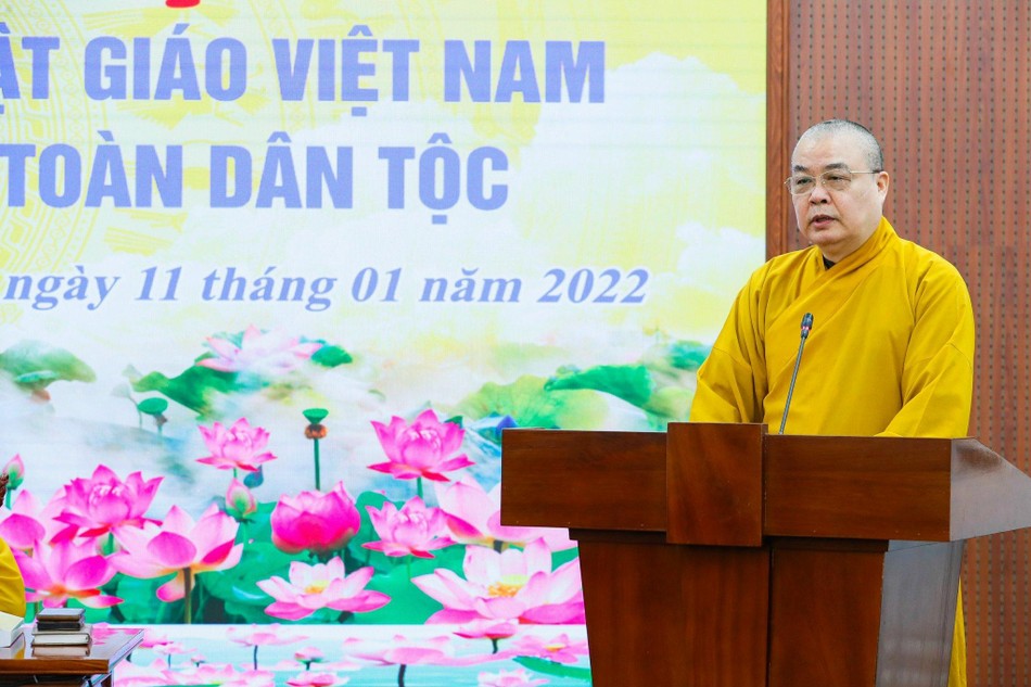 Hòa thượng Thích Thanh Nhiễu trình bày chủ đề "Các giá trị tôn giáo và xã hội của Phật giáo Việt Nam trong xây dựng khối Đại đoàn kết dân tộc” - Ảnh: M.Ân Hòa thượng Thích Thanh Nhiễu trình bày chủ đề "Các giá trị tôn giáo và xã hội của Phật giáo Việt Nam trong xây dựng khối Đại đoàn kết dân tộc” - Ảnh: M.Ân