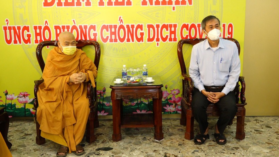 Hòa thượng Thích Giác Toàn chúc Tết tại cơ quan phía Nam Ủy ban Trung ương MTTQVN