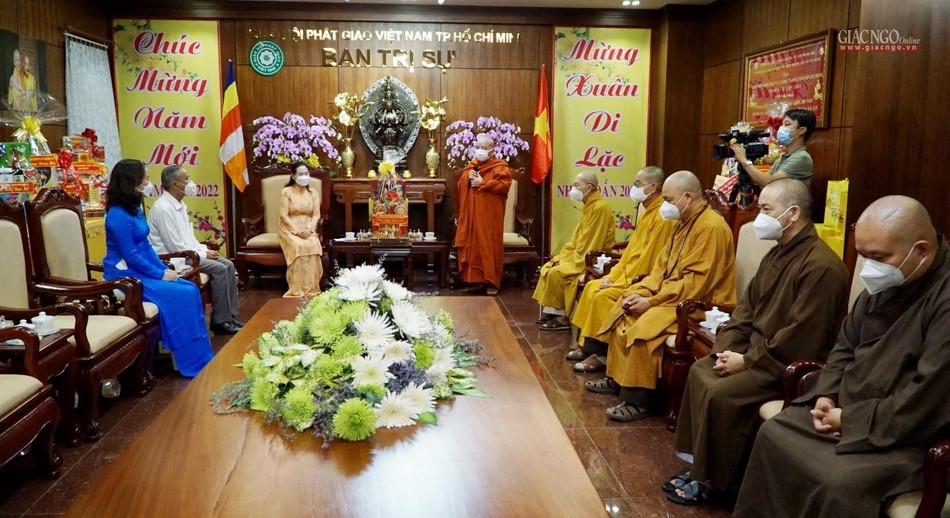 Chư tôn đức Ban Trị sự GHPGVN tiếp đoàn Chư tôn đức Ban Trị sự GHPGVN tiếp đoàn