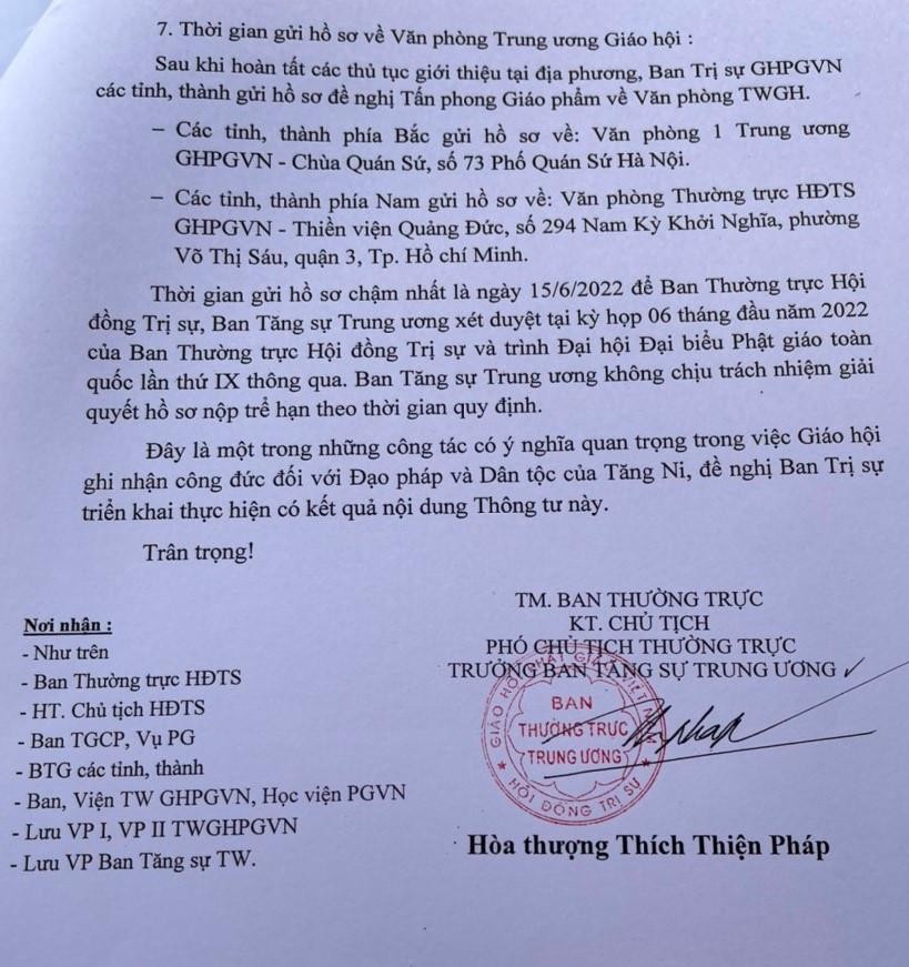 Thông tư của Ban Thường trực Hội đồng Trị sự GHPGVN Thông tư của Ban Thường trực Hội đồng Trị sự GHPGVN