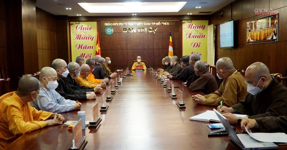 Quang cảnh buổi họp của Ban Thường trực Ban Trị sự Phật giáo TP.HCM Quang cảnh buổi họp của Ban Thường trực Ban Trị sự Phật giáo TP.HCM