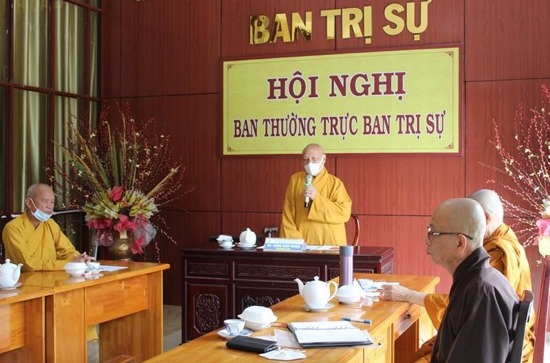 Hòa thượng Thích Nhật Quang phát biểu chỉ đạo tại buổi họp của Ban Thường trực Hòa thượng Thích Nhật Quang phát biểu chỉ đạo tại buổi họp của Ban Thường trực