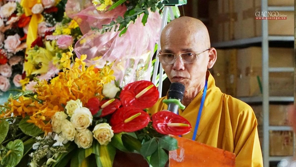 Hòa thượng Thích Hạnh Thể phát biểu khai mạc