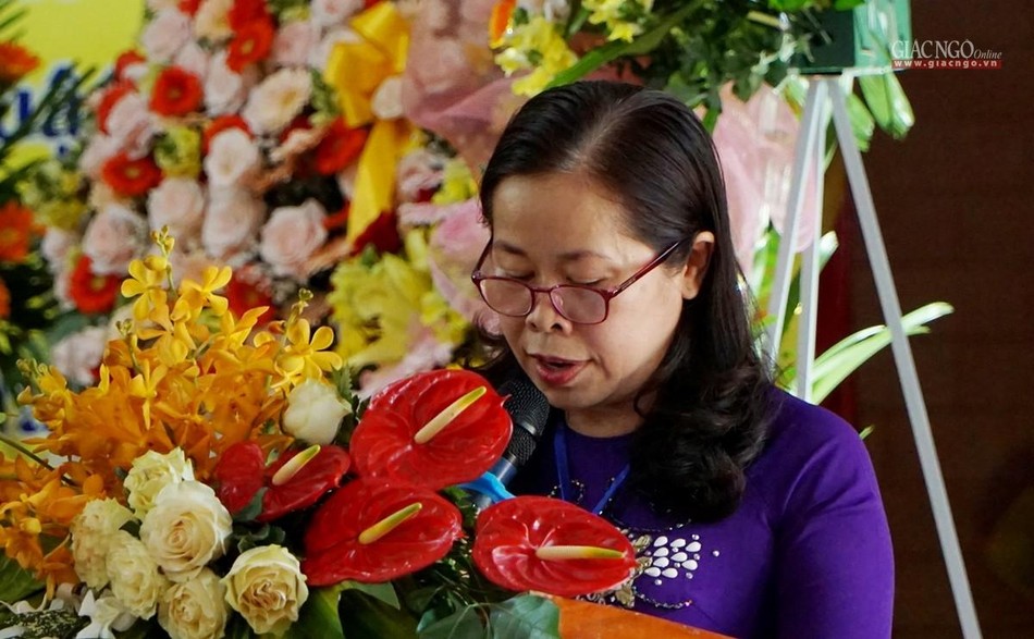 Bà Phạm Thị Bích Hà phát biểu tại đại hội