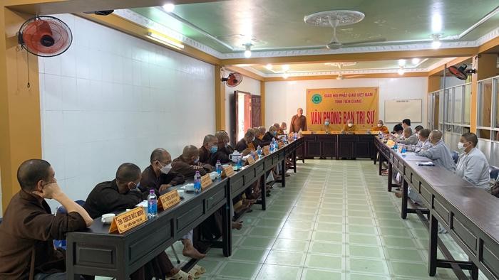 Buổi họp rà soát công tác tổ chức đại hội, tấn phong giáo phẩm, Phật đản, an cư
