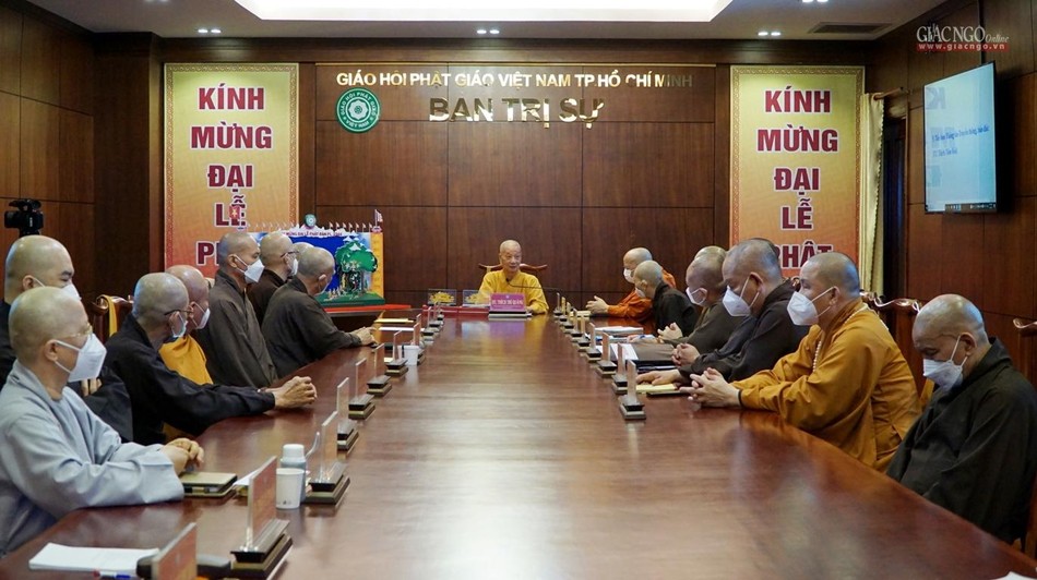 Chư tôn đức Ban Thường trực rà soát công tác tổ chức Đại lễ Phật đản Phật lịch 2566 Chư tôn đức Ban Thường trực rà soát công tác tổ chức Đại lễ Phật đản Phật lịch 2566