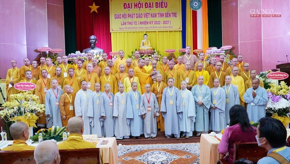 Tân Ban Trị sự GHPGVN tỉnh Bến Tre nhiệm kỳ 2022-2027 ra mắt đại hội