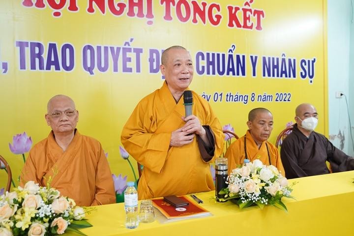 Hòa thượng Thích Bảo Nghiêm đã phát biểu cho biết đại hội đã thành công viên mãn