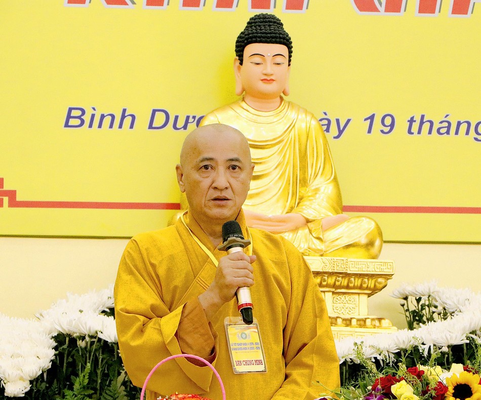 Hòa thượng Thích Huệ Thông, Trưởng ban Trị sự GHPGVN phát biểu chỉ đạo Hòa thượng Thích Huệ Thông, Trưởng ban Trị sự GHPGVN phát biểu chỉ đạo