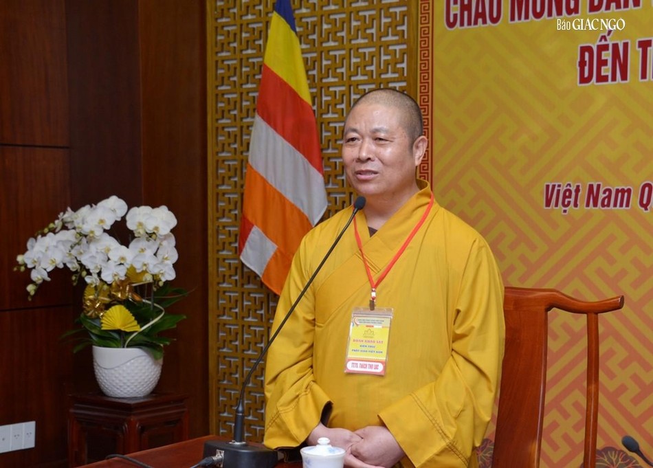 Thượng tọa Thích Thọ Lạc phát biểu tại buổi gặp chư tôn đức Ban Trị sự GHPGVN TP.HCM