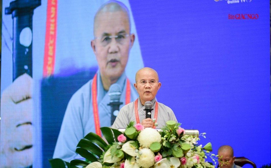 Ni sư Thích nữ Như Nguyệt, Chánh Thư ký Phân ban Ni giới TP.HCM phát biểu đề dẫn tọa đàm Ni sư Thích nữ Như Nguyệt, Chánh Thư ký Phân ban Ni giới TP.HCM phát biểu đề dẫn tọa đàm