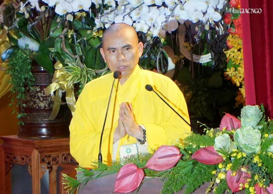 Thượng tọa Thích Nhuận Nghĩa trình bày chương trình hoạt động Phật sự nhiệm kỳ VII (2022-2027)