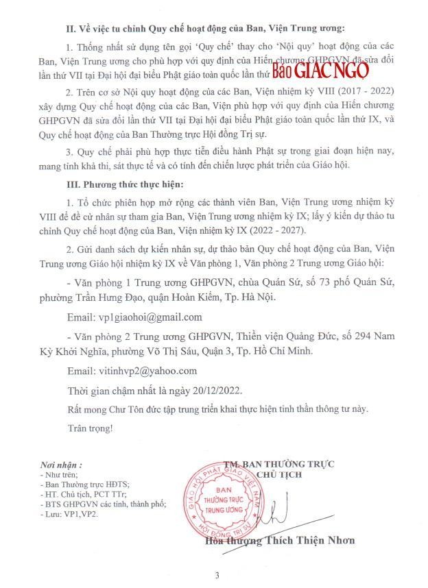 Thông tư số 60 của Ban Thường trực Hội đồng Trị sự Thông tư số 60 của Ban Thường trực Hội đồng Trị sự