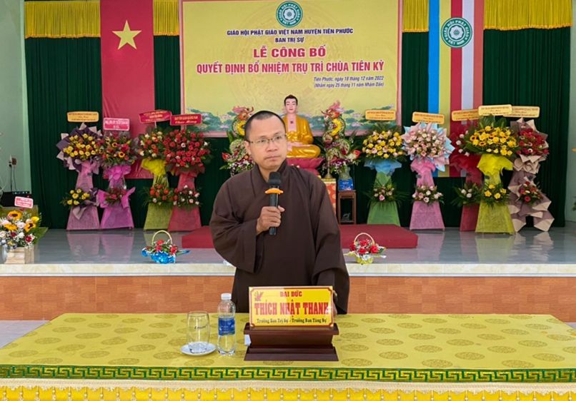 Đại đức Thích Nhật Thanh phát biểu tại hội nghị