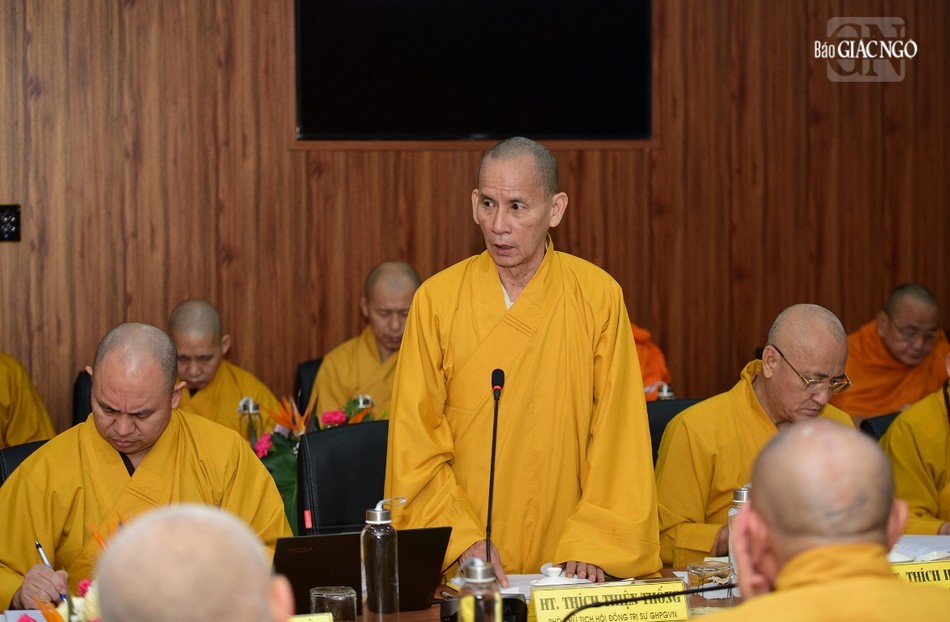 Hòa thượng Thích Thiện Thống trình dự thảo Quy chế hoạt động của Ban Thường trực Hội đồng Trị sự nhiệm kỳ 2022-2027 Hòa thượng Thích Thiện Thống trình dự thảo Quy chế hoạt động của Ban Thường trực Hội đồng Trị sự nhiệm kỳ 2022-2027