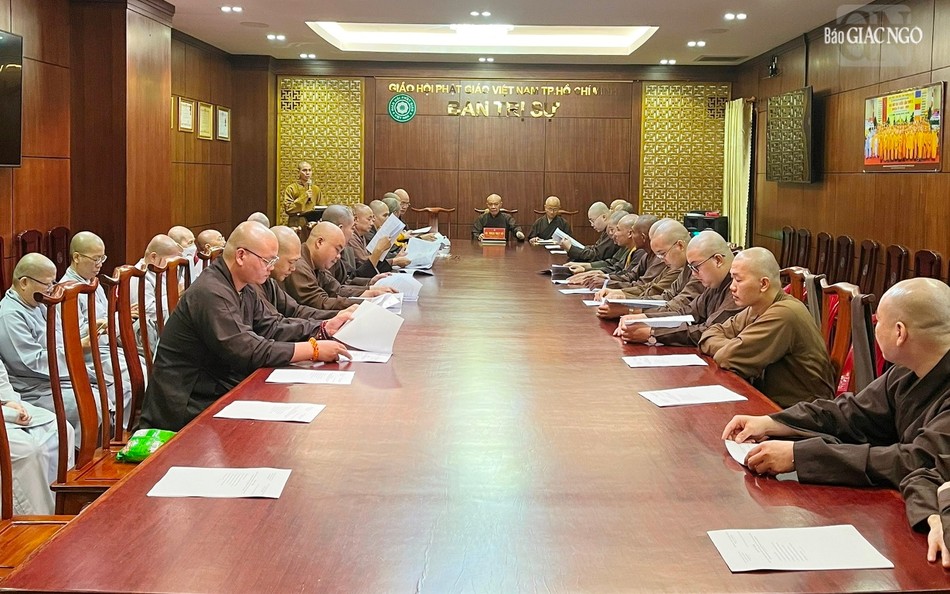 Quang cảnh buổi họp của Ban Hoằng pháp TP.HCM - Ảnh: Tâm Hoa Quang cảnh buổi họp của Ban Hoằng pháp TP.HCM - Ảnh: Tâm Hoa