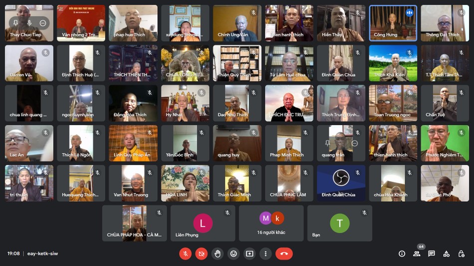 Toàn cảnh chư tôn đức Ban Hoằng pháp T.Ư họp trực tuyến Toàn cảnh chư tôn đức Ban Hoằng pháp T.Ư họp trực tuyến