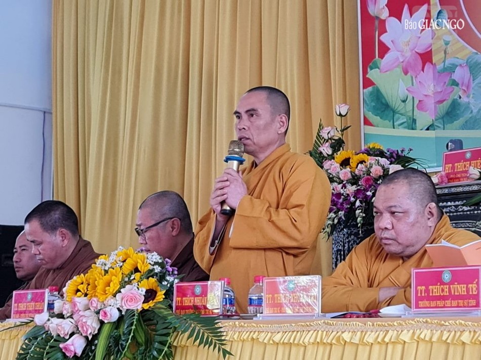 Thượng tọa Thích Nhuận Nghĩa, Phó Thường trực Ban Trị sự Phật giáo tỉnh phát biểu tại buổi gặp Ban Trị sự H.Long Điền - Ảnh: Ban TT-TT Phật giáo H.Long Điền Thượng tọa Thích Nhuận Nghĩa, Phó Thường trực Ban Trị sự Phật giáo tỉnh phát biểu tại buổi gặp Ban Trị sự H.Long Điền - Ảnh: Ban TT-TT Phật giáo H.Long Điền
