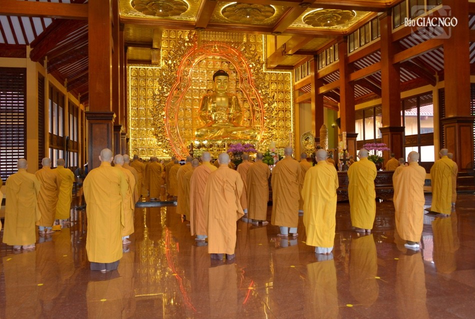 Vào mỗi kỳ theo quy định, chư Tăng thành viên Ban Trị sự GHPGVN TP.HCM, Thường trực các ban chuyên môn trực thuộc và Ban Trị sự TP.Thủ Đức cùng 21 quận, huyện tập trung về tham dự bố-tát chung tại chánh điện Việt Nam Quốc Tự