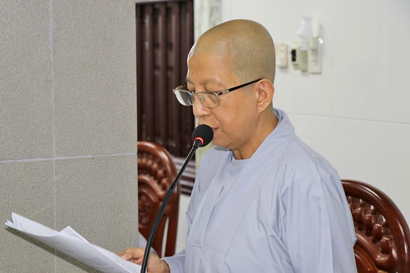 Ni sư Thích nữ Như Nguyệt báo cáo công tác Phật sự quý II - năm 2023