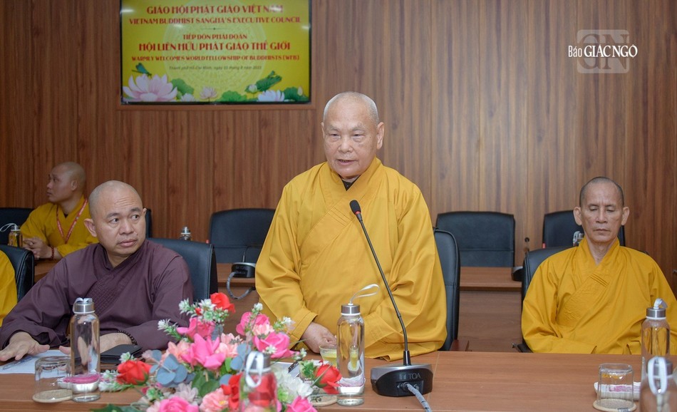 Hòa thượng Chủ tịch Thích Thiện Nhơn đáp từ tại buổi tiếp Hòa thượng Chủ tịch Thích Thiện Nhơn đáp từ tại buổi tiếp