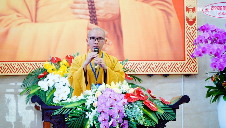 Thí sinh Thích Chơn Trí Đức, đơn vị Phật giáo H.Củ Chi thuyết trình chủ đề &quot;Vu lan - Báo hiếu&quot;