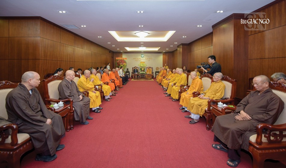 Quang cảnh buổi tiếp phái đoàn chính phủ tại Việt Nam Quốc Tự