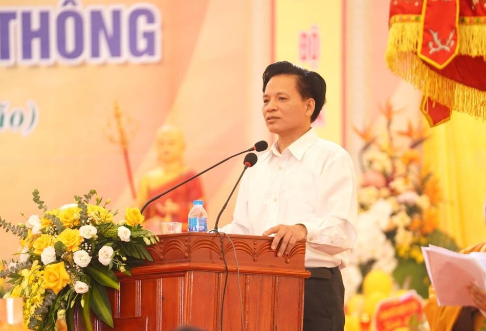 Ông Đặng Phúc Giao phát biểu tại lễ tưởng niệm