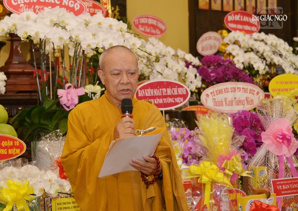 Hòa thượng Thích Nhựt Hỷ thay mặt môn đồ pháp quyến dâng lời tưởng niệm Hòa thượng Thích Nhựt Hỷ thay mặt môn đồ pháp quyến dâng lời tưởng niệm