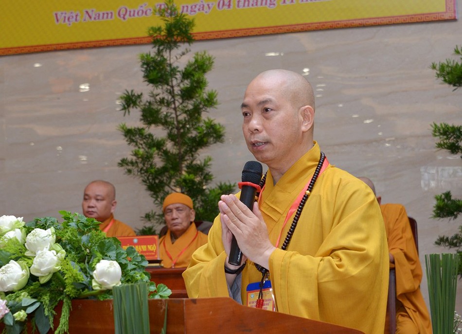 Thượng tọa Thích Quang Thạnh phát biểu khai mạc