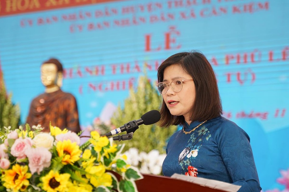 Bà Nguyễn Thị Bích Ngọc phát biểu tại buổi lễ