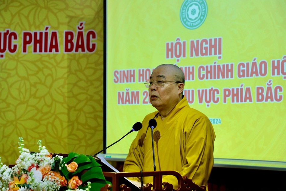 Trưởng lão Hòa thượng Thích Thanh Nhiễu phát biểu khai mạc Trưởng lão Hòa thượng Thích Thanh Nhiễu phát biểu khai mạc